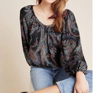 Anthropologie (Maeve) Madeira Satin Blouse | Size XS
